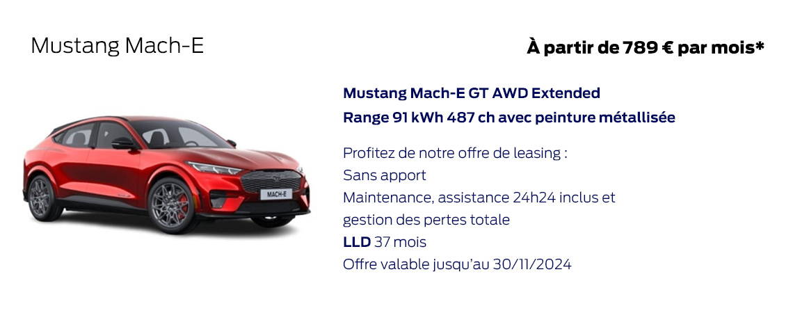 Ford Mustang Mach-E À partir de 789 € par mois 