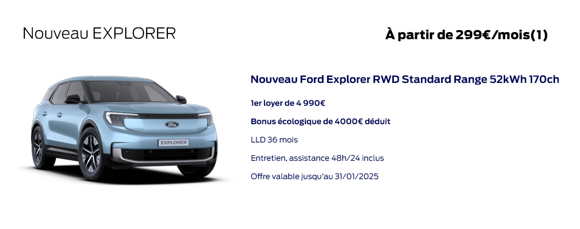 Ford Nouveau Explorer À partir de 299 €/mois