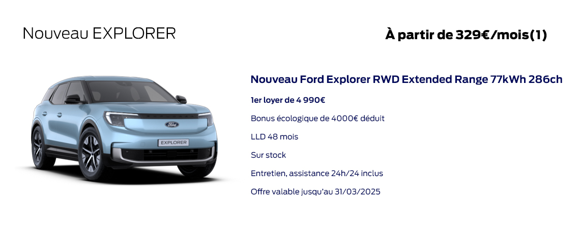 Ford Nouveau Explorer À partir de 359 €/mois