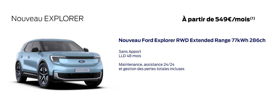 Ford Nouveau explorer À partir de 549 €/mois 