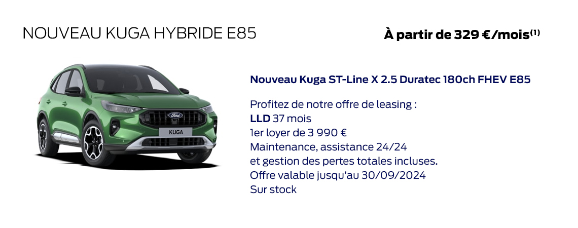 Ford Nouveau Kuga Hybride E85 Professions Liberales À partir de 329 €/mois