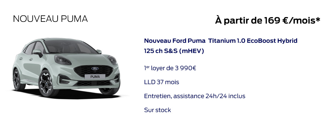 Ford Nouveau Puma À partir de 169 €/mois