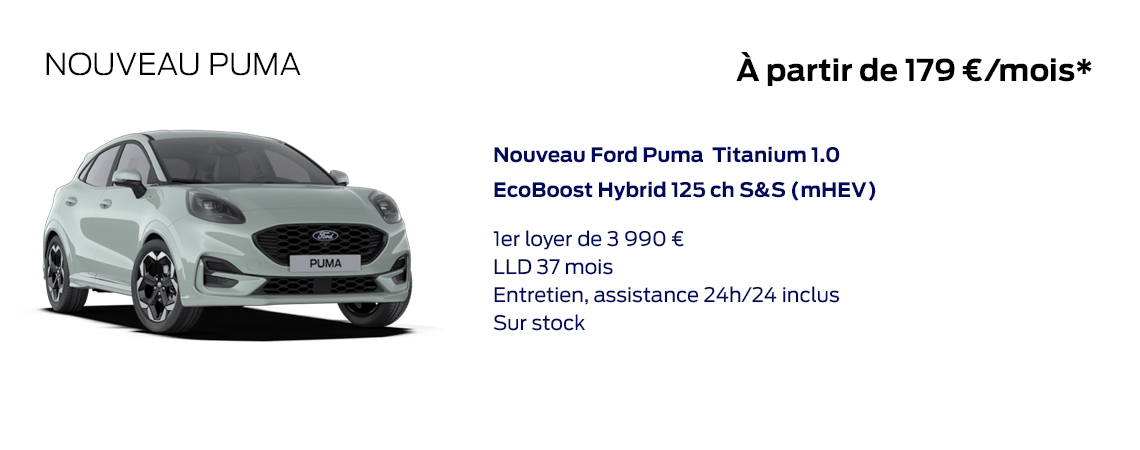 Ford Nouveau Puma À partir de 179 €/mois