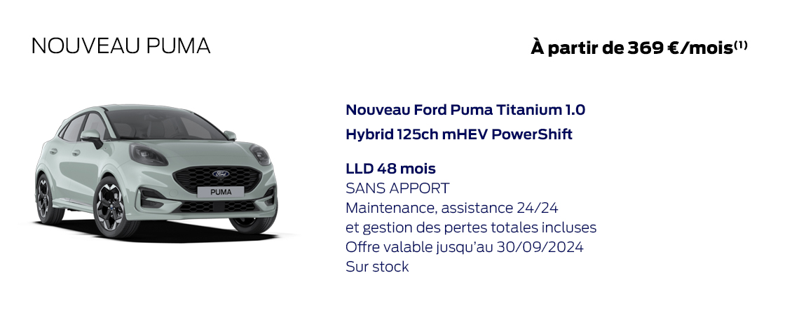 Ford Nouveau Puma À partir de 369 €/mois