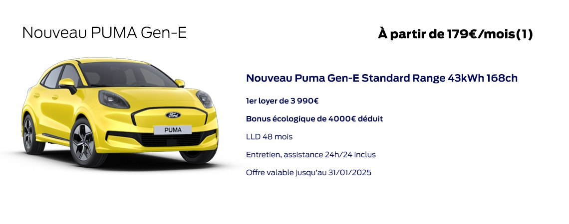 Ford Nouveau PUMA Gen-E À partir de 179€ /mois 