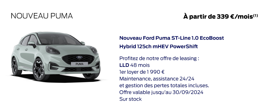 Ford Nouveau Puma Professions Liberales À partir de 339 €/mois