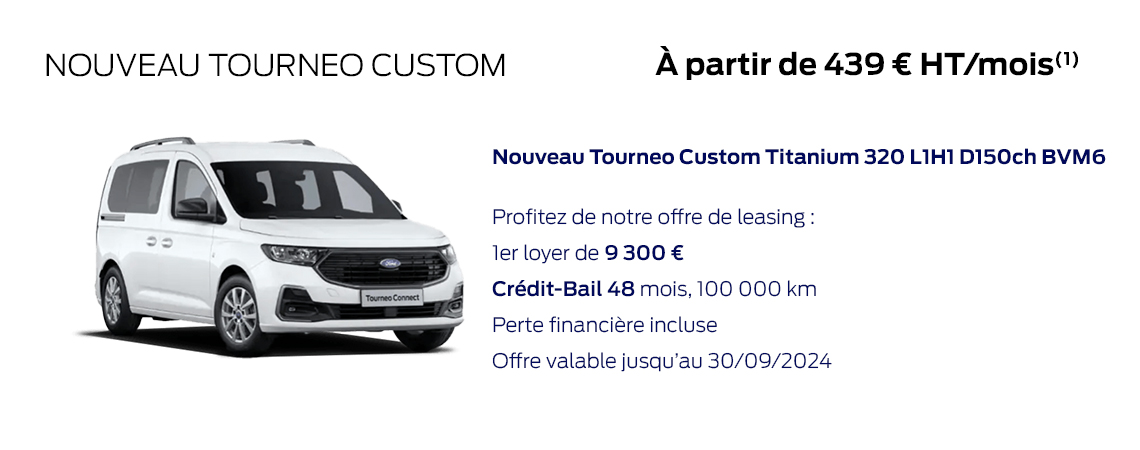 Ford Nouveau Tourneo Custom À partir de 439 € HT/mois