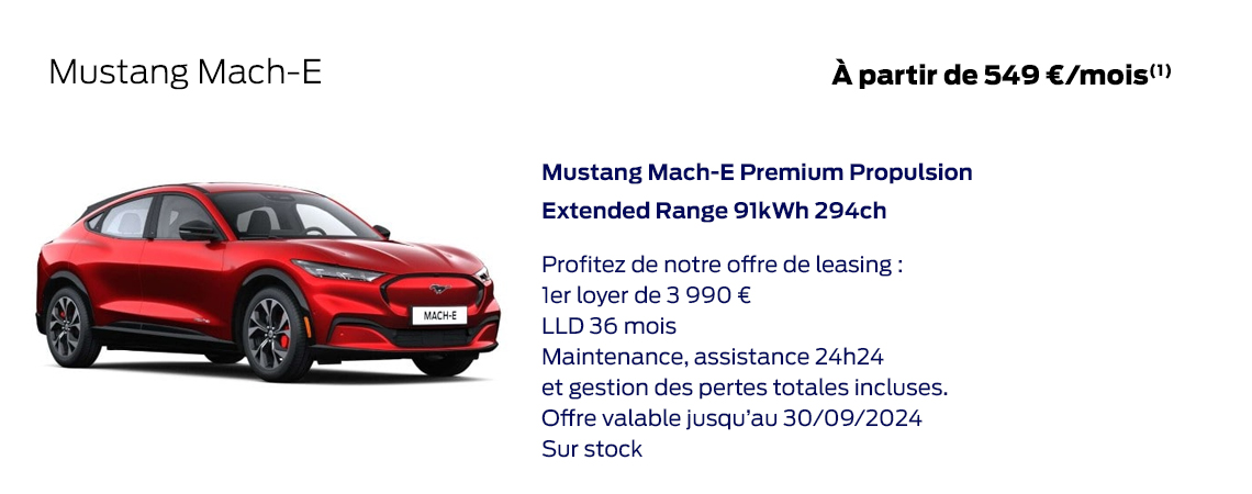 Ford Professions Liberales Mustang Mach-E À partir de 549 € par mois