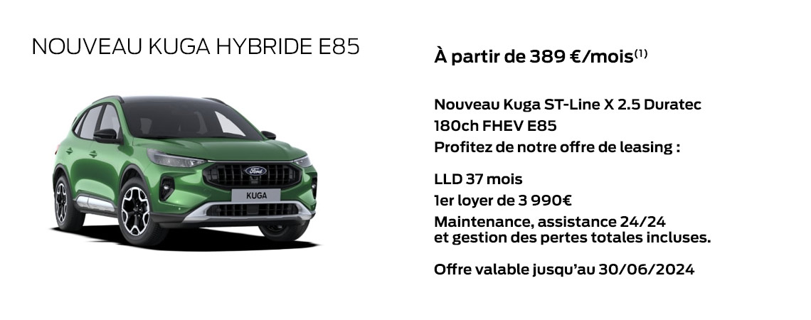 NOUVEAU KUGA HYBRIDE E85 À partir de 389 €/mois