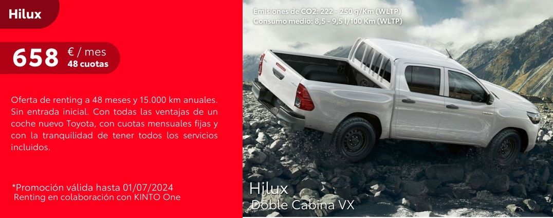 Hilux Doble Cabina VX 658 €/mes 