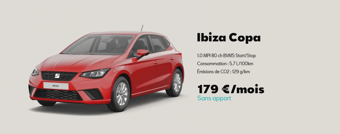 Seat Ibiza COPA  1.0 TSI 95 ch BVM5 À partir de 319 €/mois