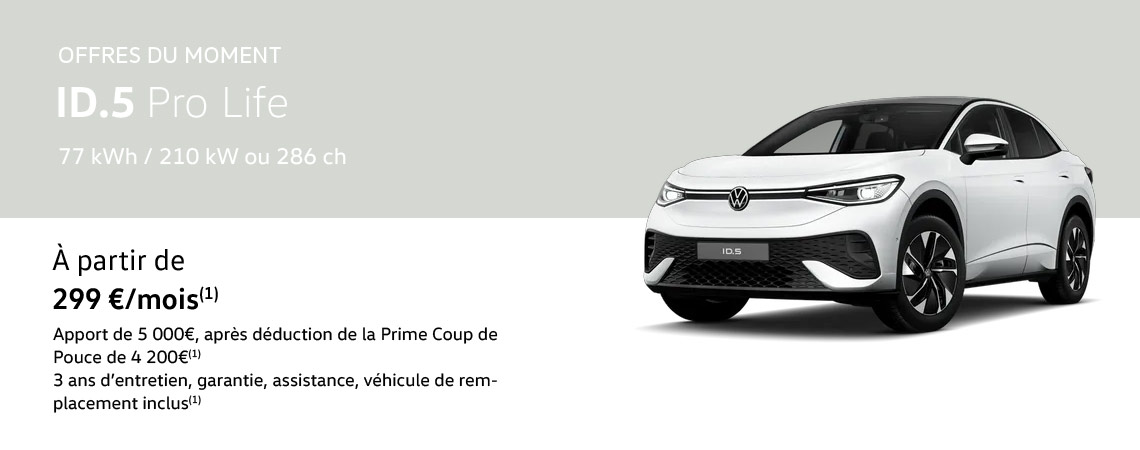 ID.5 Pro Life 100% électrique à partir de 299€/mois