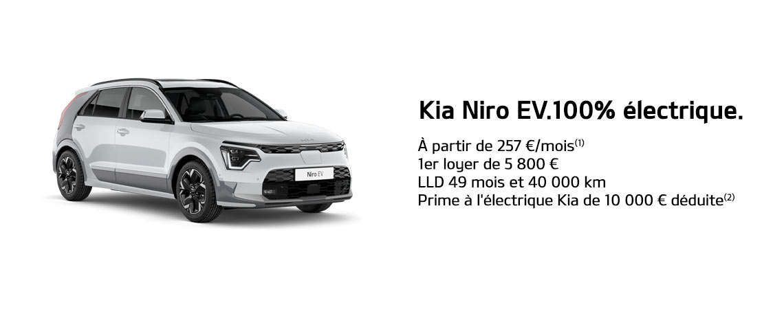 Kia Niro EV 100% électrique À partir de 257 €/mois