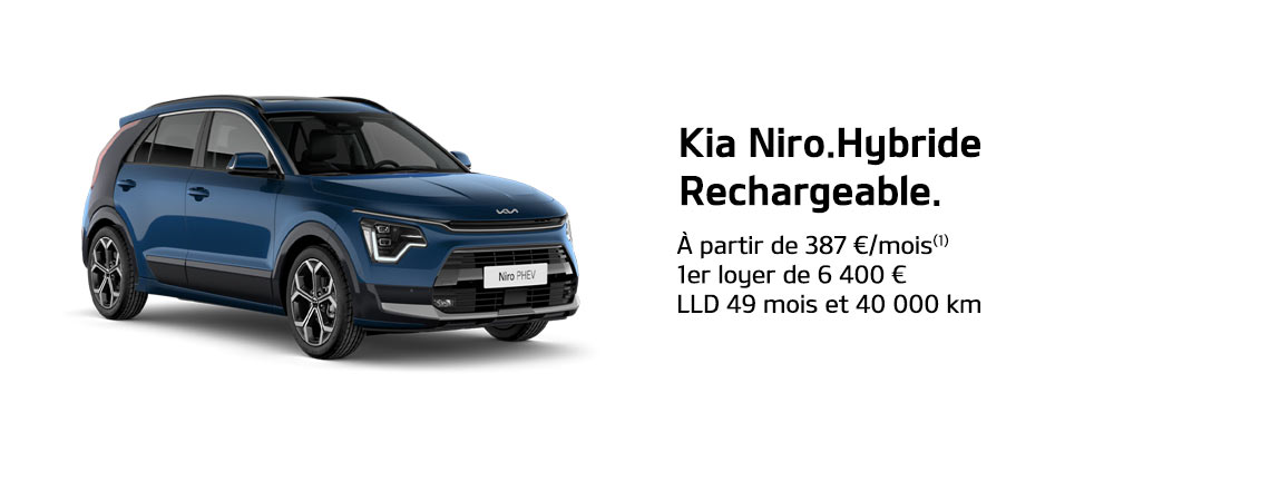 KIA NIRO. HYBRIDE RECHARGEABLE À PARTIR DE 387 €/mois