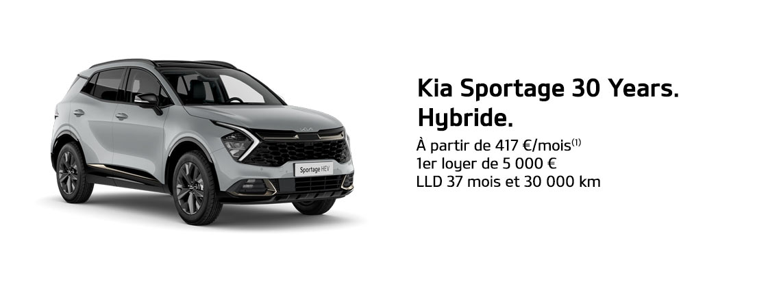 KIA SPORTAGE 30 YEARS HYBRIDE À PARTIR DE 337 €/mois