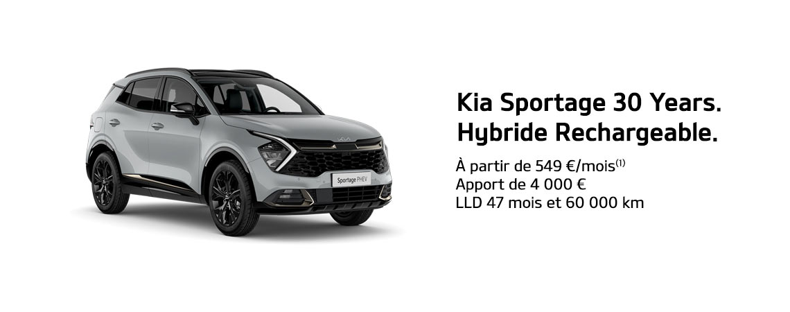 Kia Sportage 30 Years Hybride Rechargeable À partir de 549 €/mois