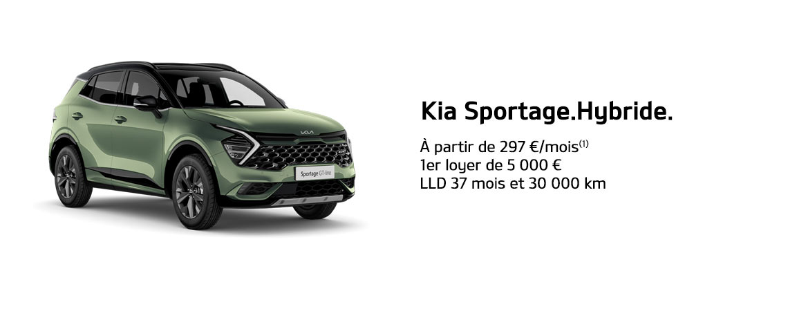 Kia Sportage Hybride à partir de 297€ TTC/mois