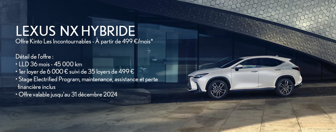 LEXUS NX HYBRIDE À PARTIR DE 499 €/mois 