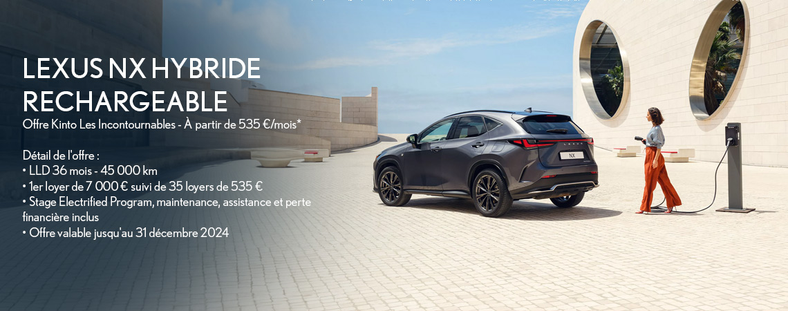 LEXUS NX HYBRIDE RECHARGEABLE À PARTIR DE 535 €/mois