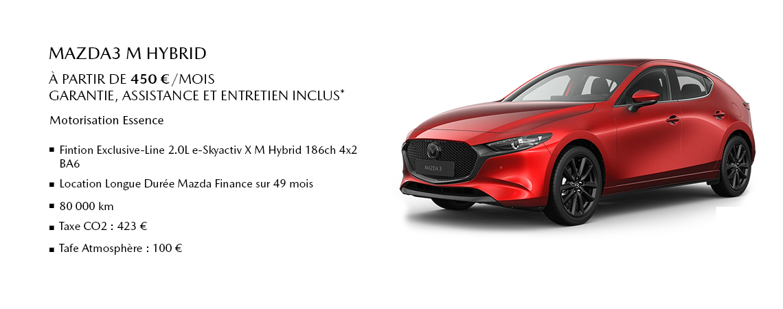 Mazda3 M Hybrid À partir de 450 €/mois