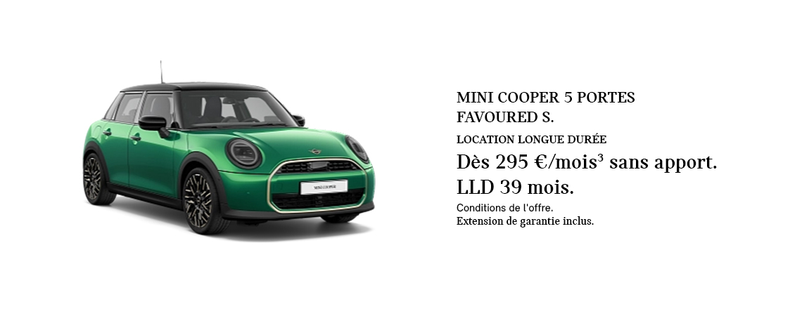 MINI COOPER 5 PORTES FAVOURED S DÈS 295 €/MOIS 