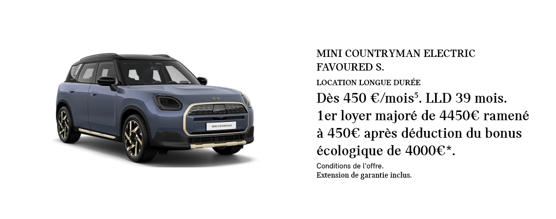 MINI COUNTRYMAN ELECTRIC FAVOURED S DÈS 450 €/MOIS