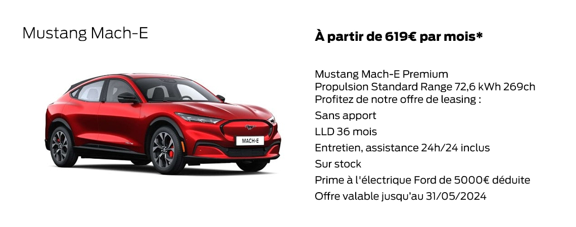 Mustang Mach-E À partir de 619€ par mois