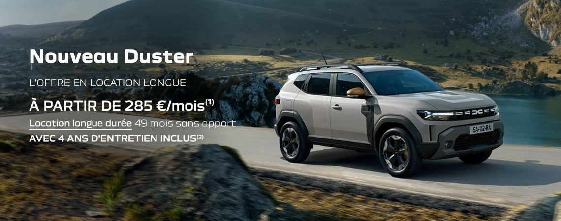 Nouveau Dacia Duster à partir de 285 €/mois 