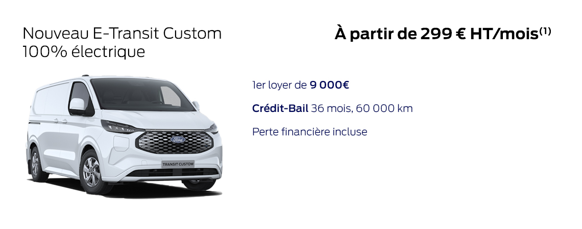 Transit Custom Frigoriﬁque 300 L1 H1 Trend Business 2.0 EcoBlue Diesel 130 ch À partir de 17 € HT/jour