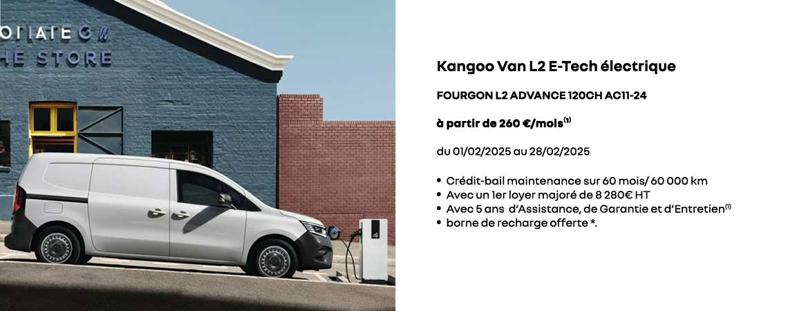 Nouveau Kangoo Van L2 E-Tech 100% électrique