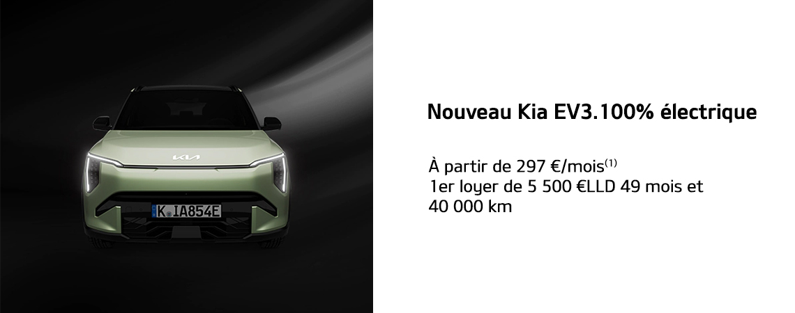 Nouveau Kia EV3. 100% électrique À partir de 297 €/mois