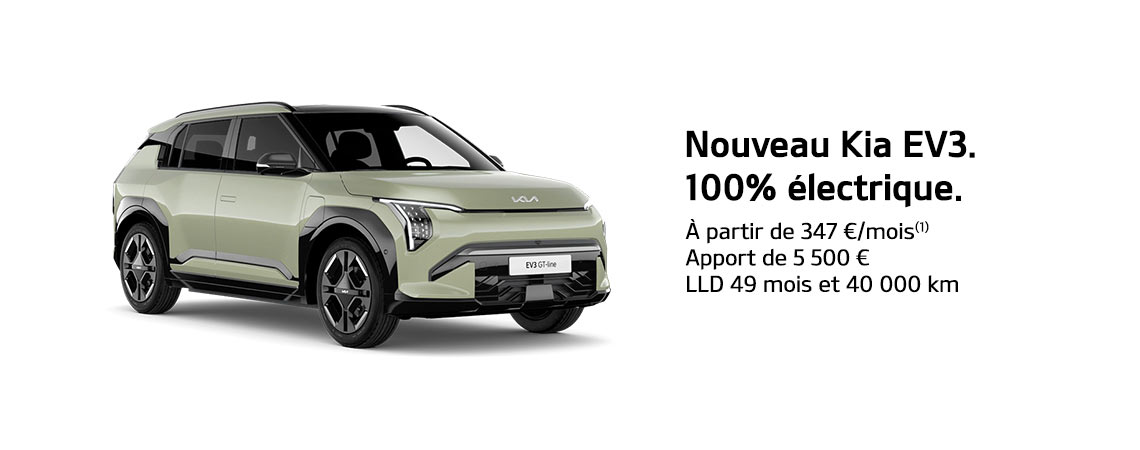 Nouveau Kia EV3 100% électrique À partir de 347 €/mois