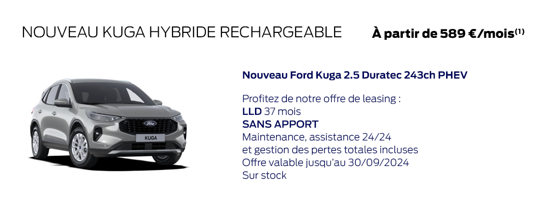 NOUVEAU KUGA HYBRIDE RECHARGEABLE À partir de 589 €/mois