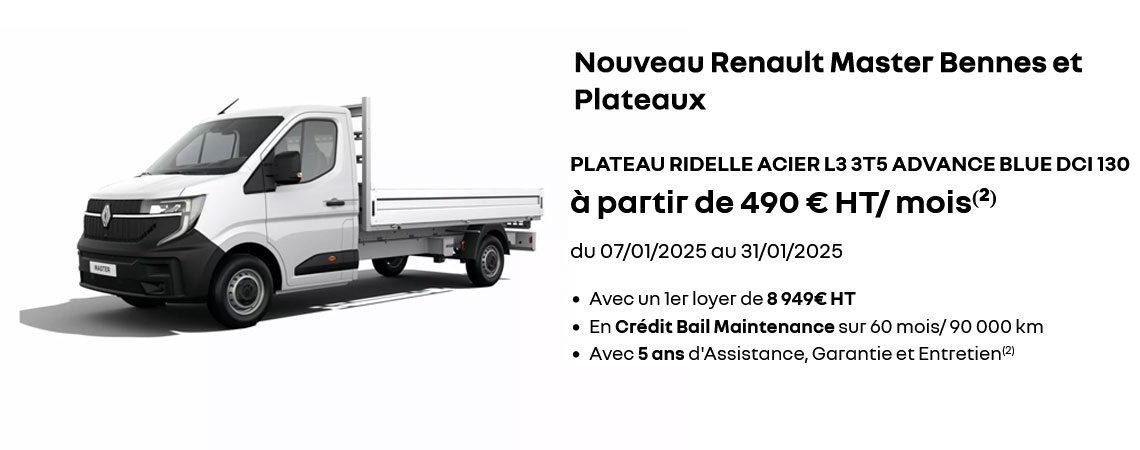 Nouveau Master Plateaux Ridelle