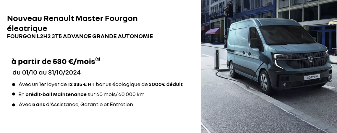 Renault Master Fourgon électrique à partir de 530 €/mois