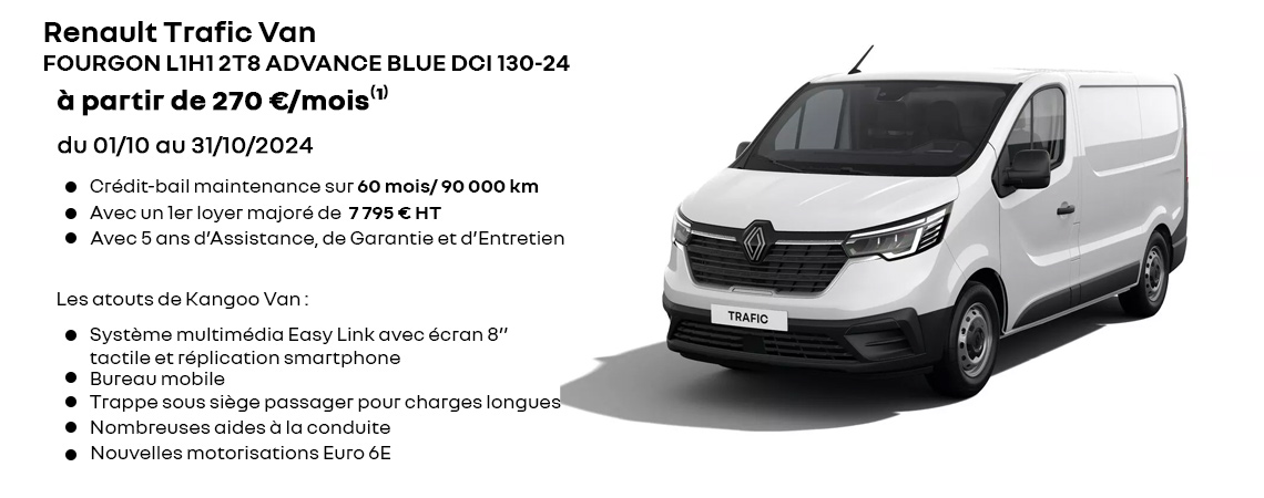 Nouveau Renault Trafic Van à partir de 270 €/mois