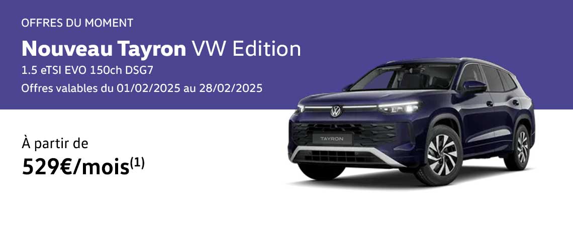 Nouveau Tayron VW Edition 1.5 eTSI EVO 150ch DSG7 À partir de 529€/mois