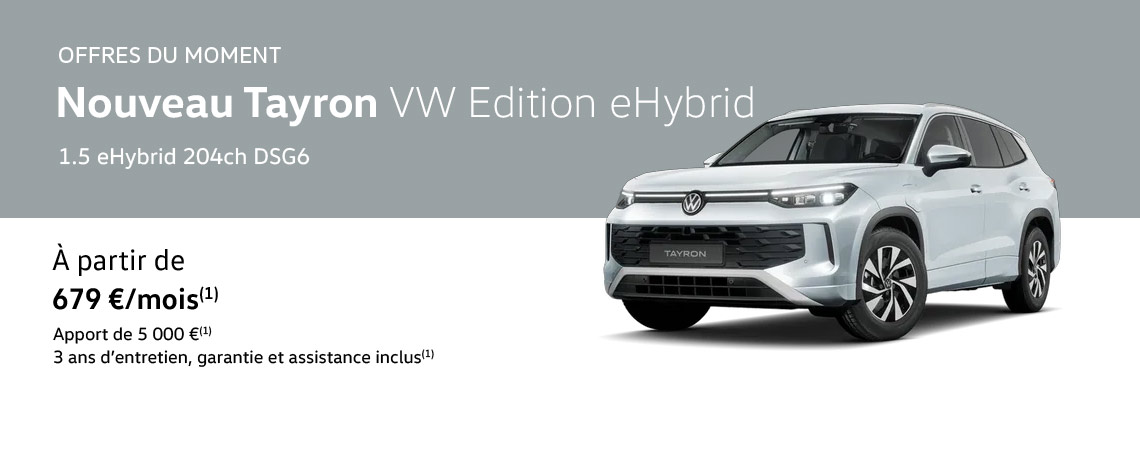 Nouveau Tayron VW Edition eHybrid à partir de 679€/mois
