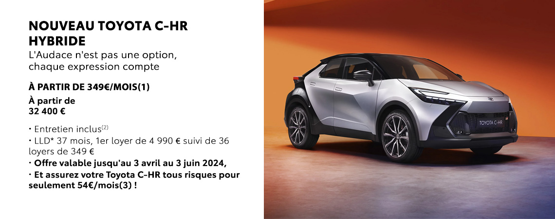 Nouveau Toyota C-HR Hybride À Partir de 349€/mois