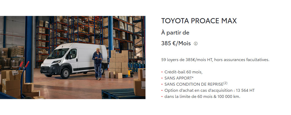 NOUVEAU TOYOTA PROACE MAX À PARTIR DE 385 €/MOIS 