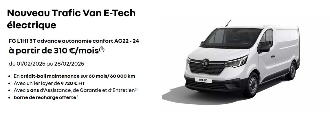 Nouveau Trafic Van E-Tech électrique