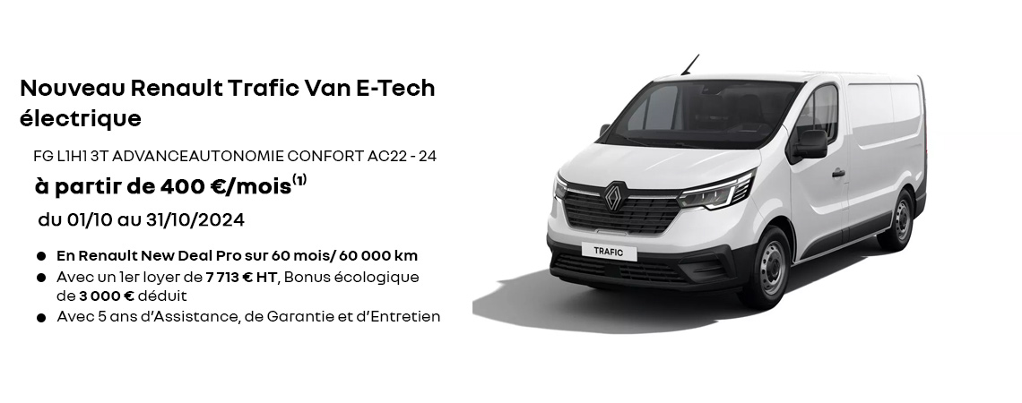 Nouveau Trafic Van E-Tech électrique à partir de 400 €/mois