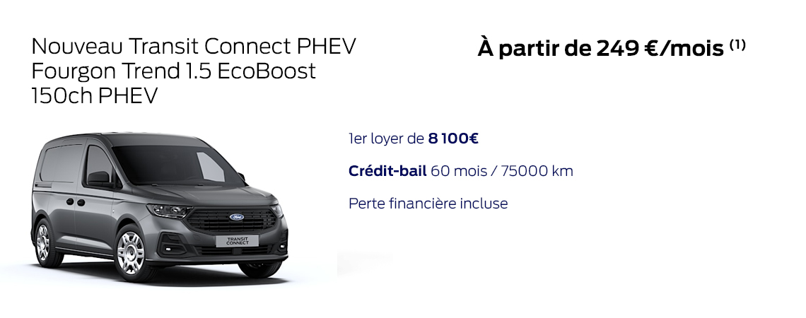 Nouveau Transit Connect PHEV Fourgon Trend 1.5 EcoBoost 150ch PHEV