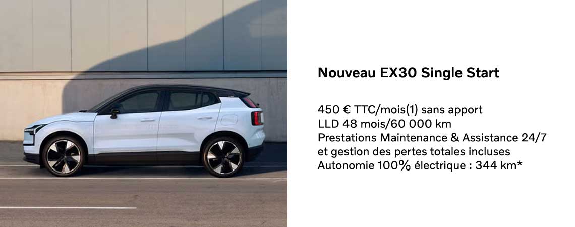 Nouveau Volvo EX30 Single Start À partir de 450€ TTC/mois