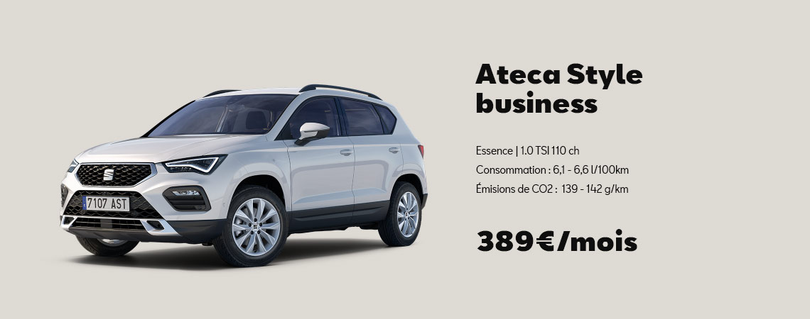 Nouvelle Ateca Style Business À partir de 389 €/mois