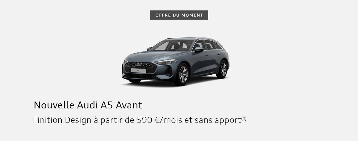 Nouvelle Audi A5 Avant Finition Design à partir de 590€/mois et sans apport