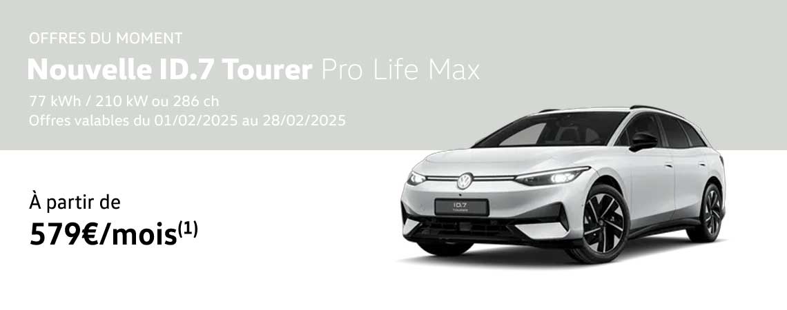 Nouvelle VW ID.7 Tourer Pro Life Max À partir de 579€/mois 