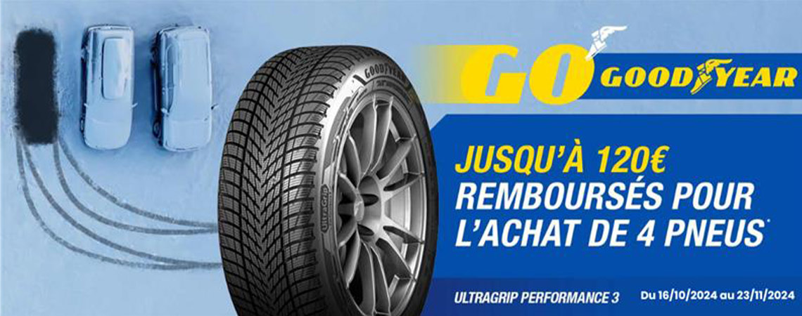 Offre GoodYear jusqu'à 120 € remboursés*