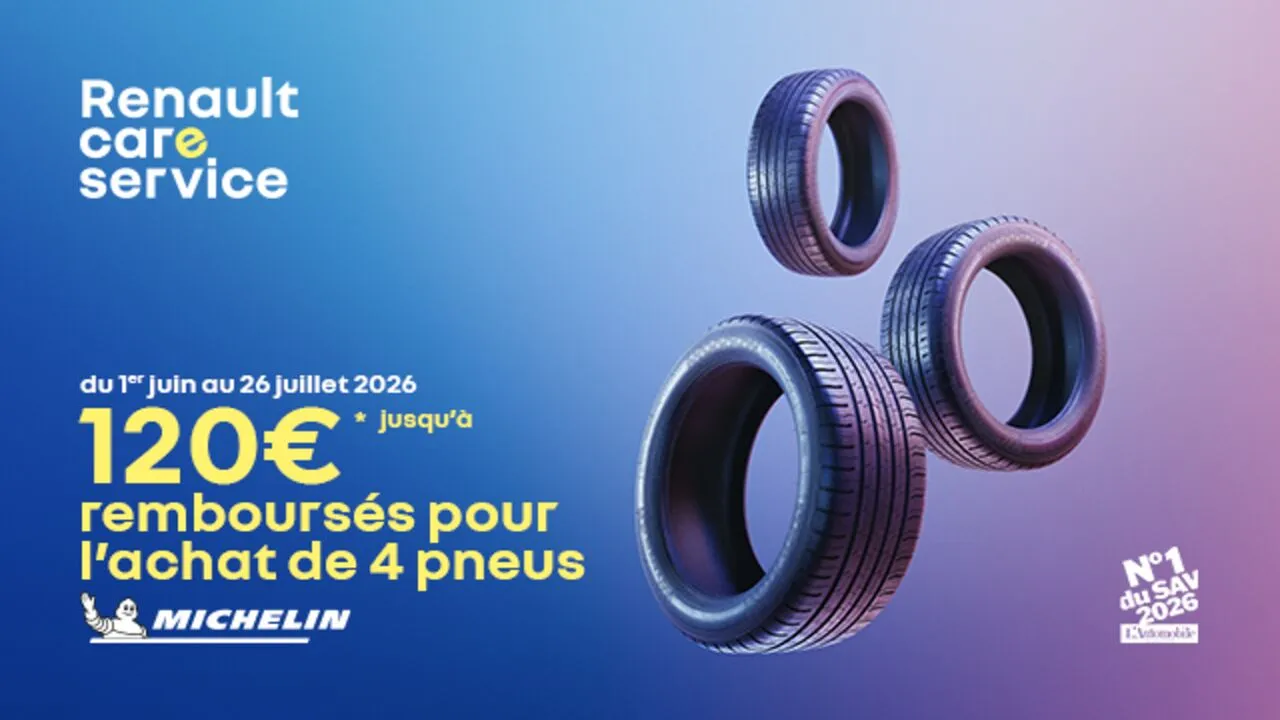 Jusqu’à 100€ remboursés pour l’achat de 4 pneus Michelin
