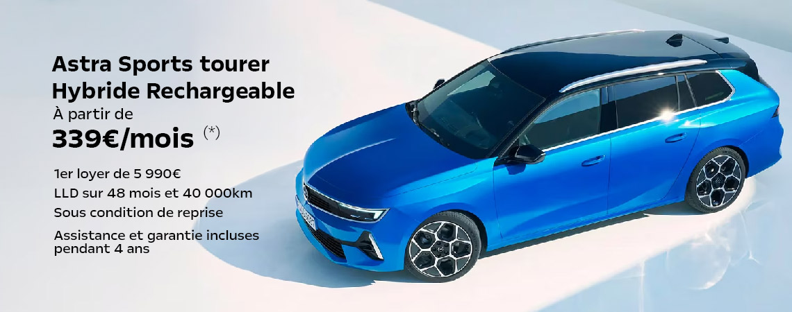 Opel Astra Sports Tourer Hybride Rechargeable À partir de 339€/ mois